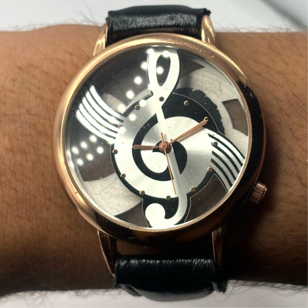 Gold Treble Clef Men's Watch